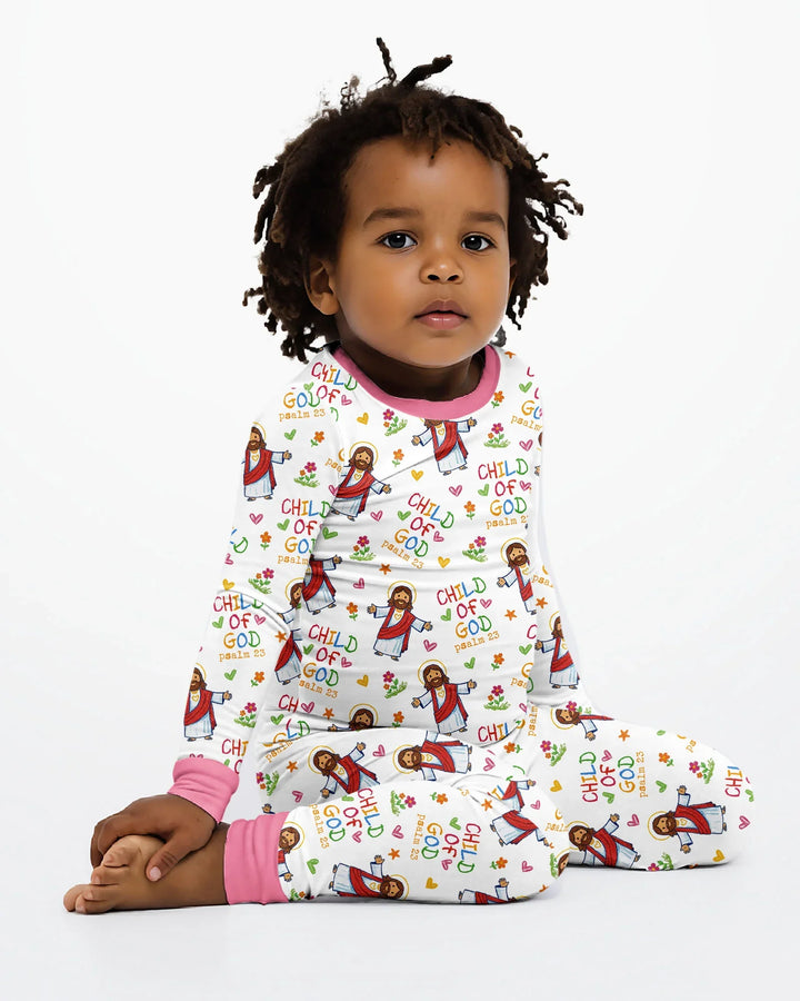 Zweiteiliges Langarm-Pyjama-Set mit Sommerfrüchten