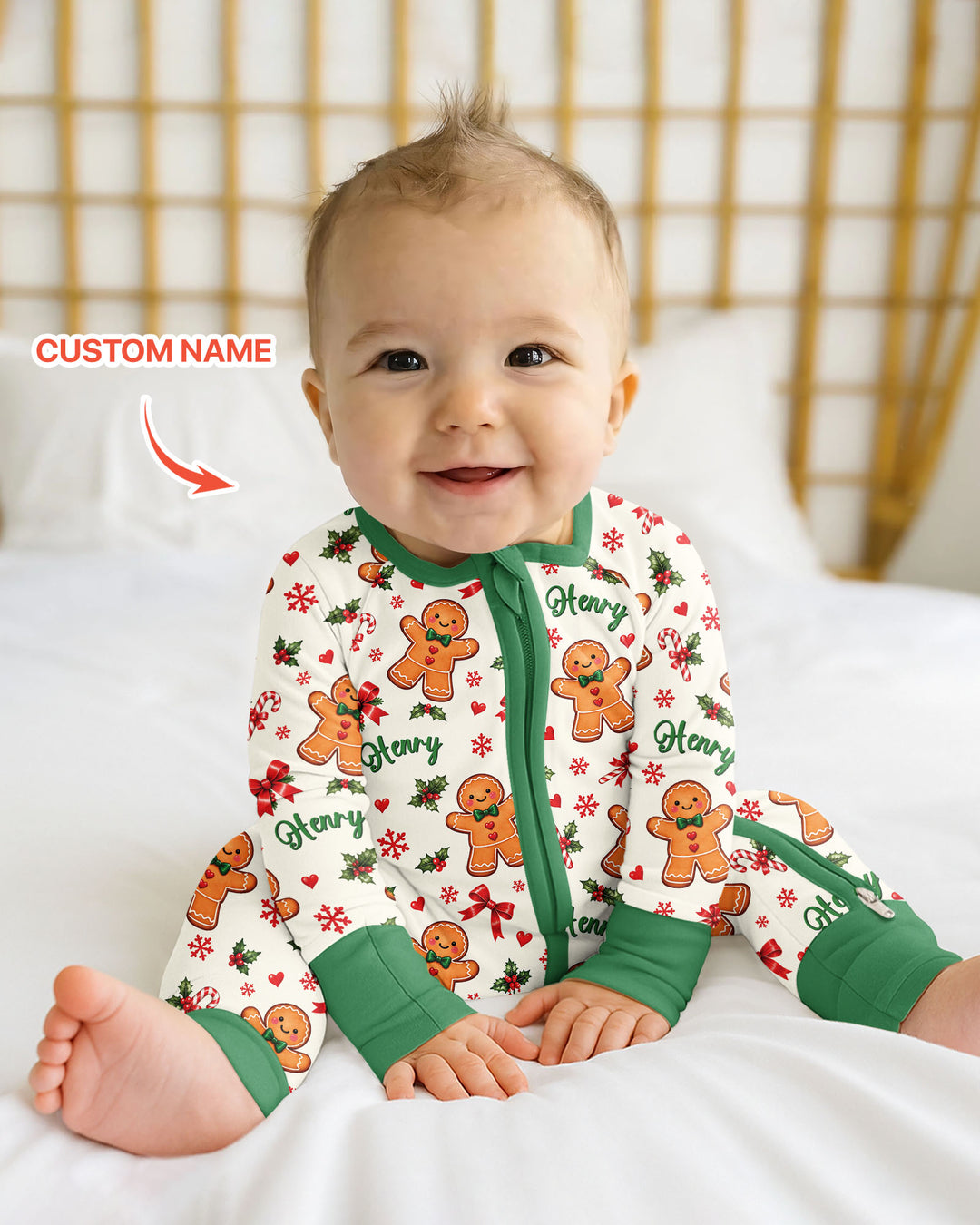 Custom Name Gingerbread Bamboo Convertible Zippy