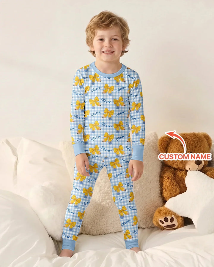Zweiteiliges Langarm-Pyjama-Set mit Sommerfrüchten