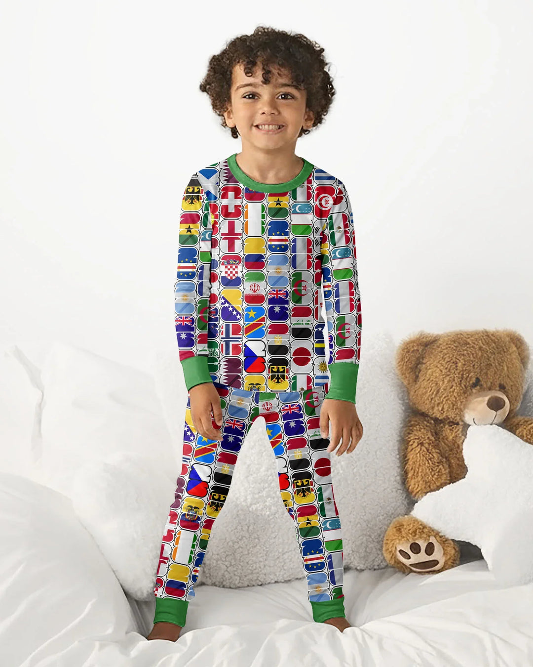 Zweiteiliges Langarm-Pyjama-Set mit Sommerfrüchten