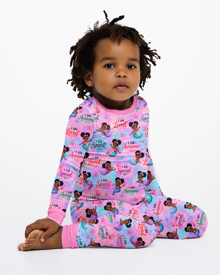 Zweiteiliges Langarm-Pyjama-Set mit Sommerfrüchten