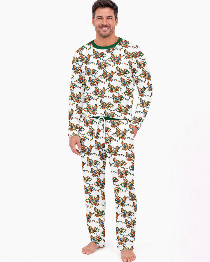 Preppy Christmas Mallard Duck Bamboo Men's Pajama Set