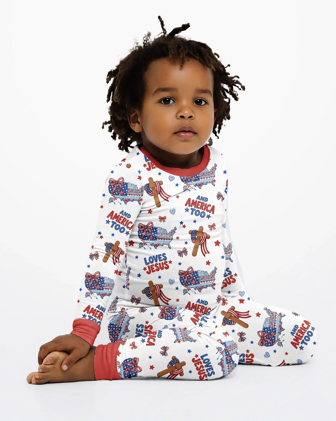 Zweiteiliges Langarm-Pyjama-Set mit Sommerfrüchten