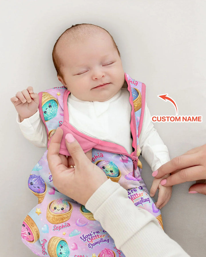 Custom Name You're A Glitter Dumpling Bamboo Sleep Bag
