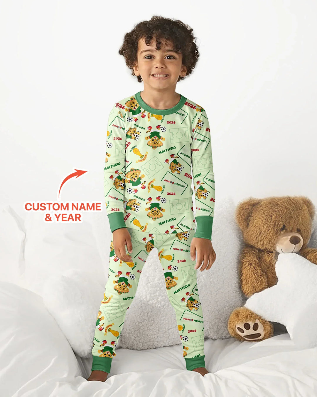 Zweiteiliges Langarm-Pyjama-Set mit Sommerfrüchten