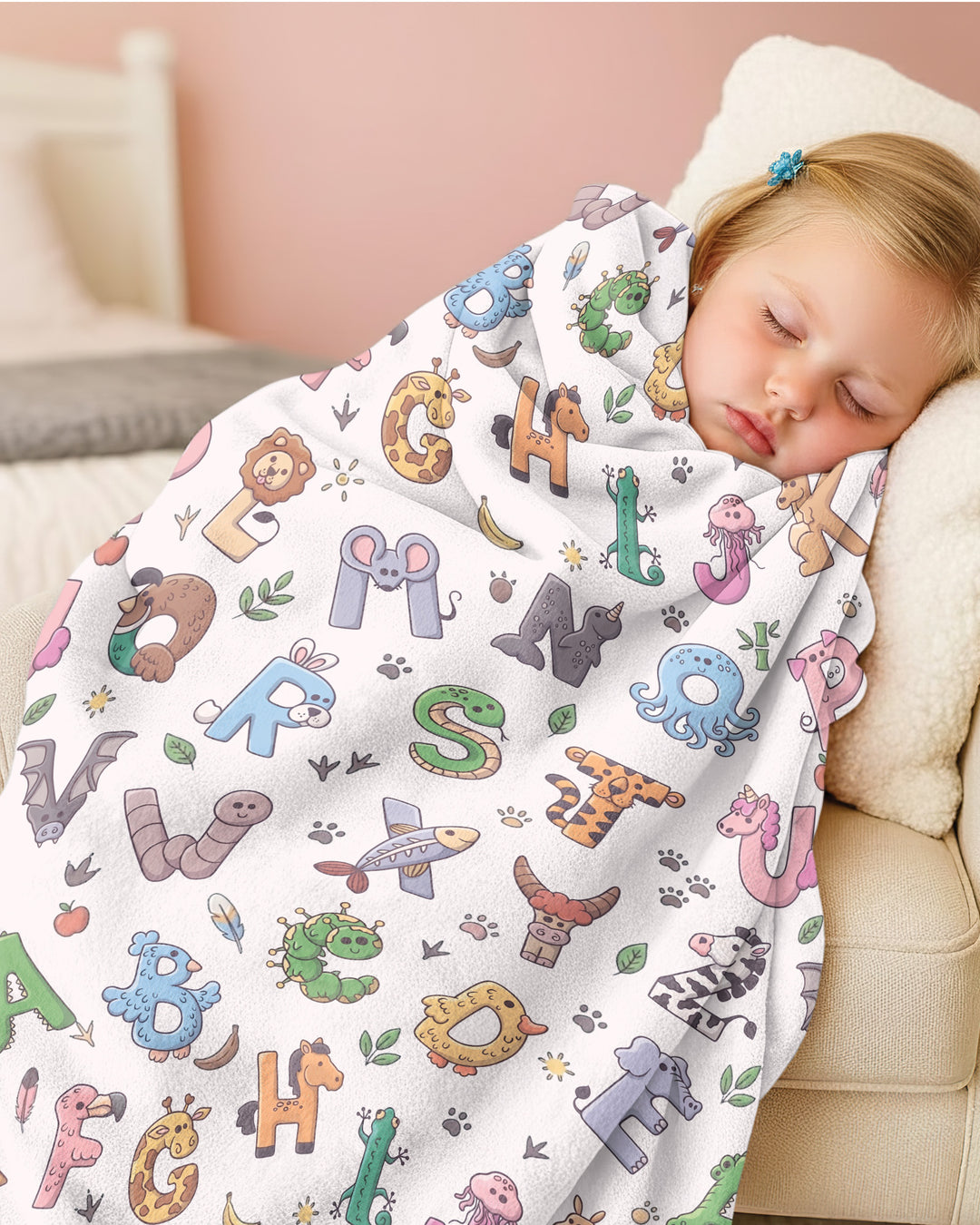 Animals Alphabet Bamboo Blanket