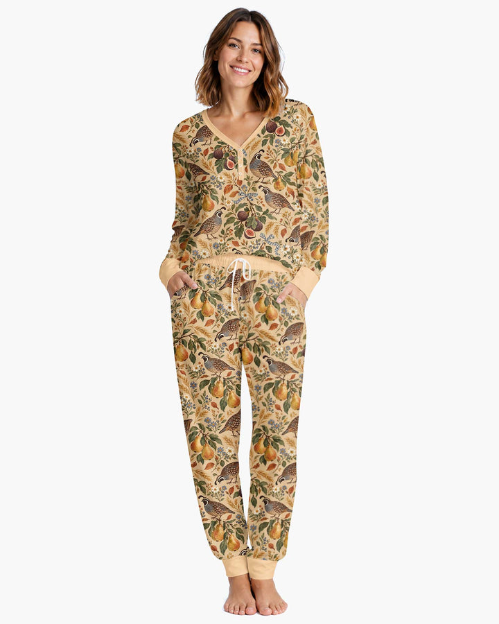 Quail & Pears Bamboo Women Pajama Set