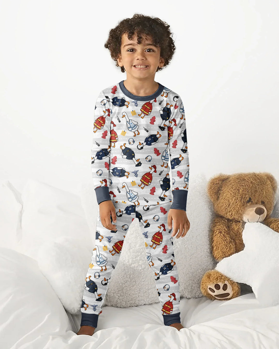 Zweiteiliges Langarm-Pyjama-Set mit Sommerfrüchten