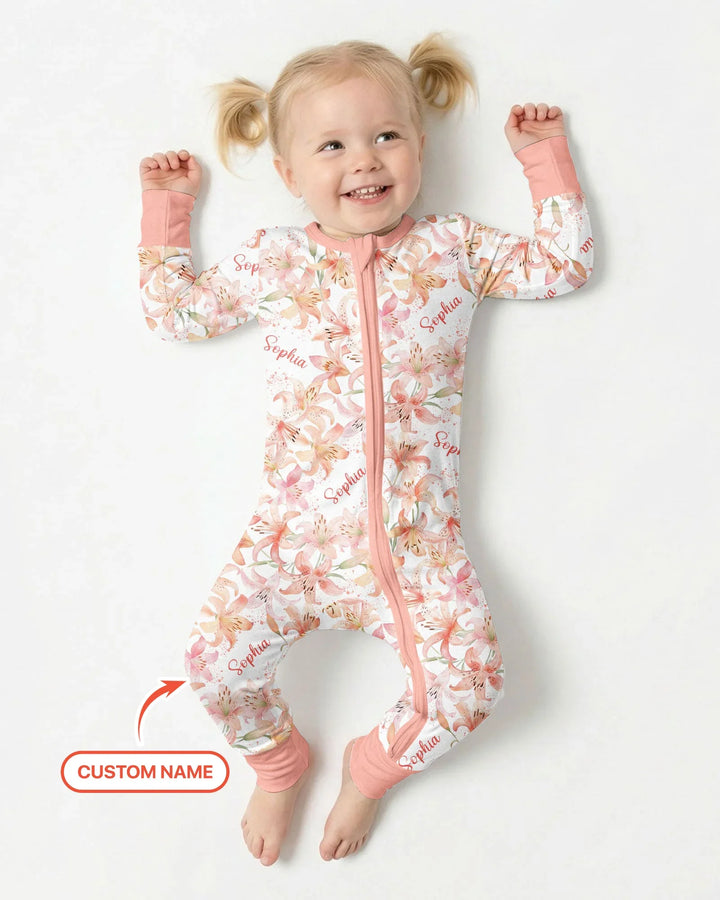 Custom Name Birth Month Flowers Bamboo Convertible Zippy