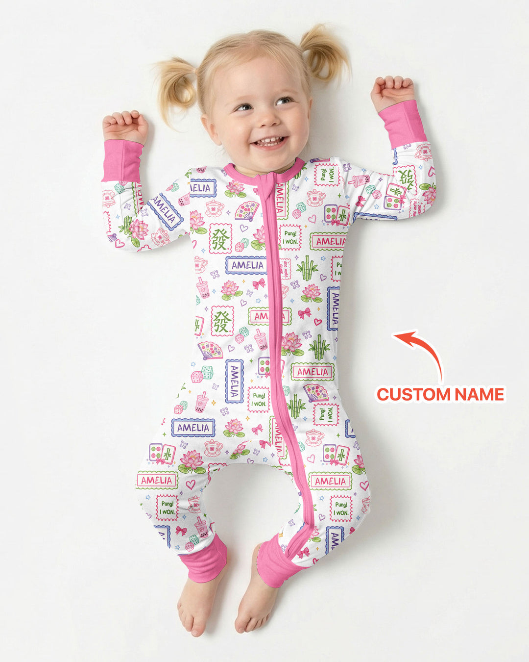Personalized Preppy Mahjong  Bamboo Convertible Zippy