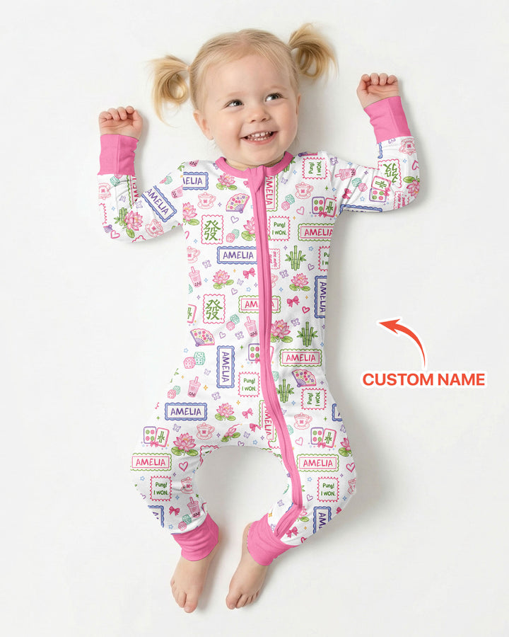 Personalized Preppy Mahjong  Bamboo Convertible Zippy