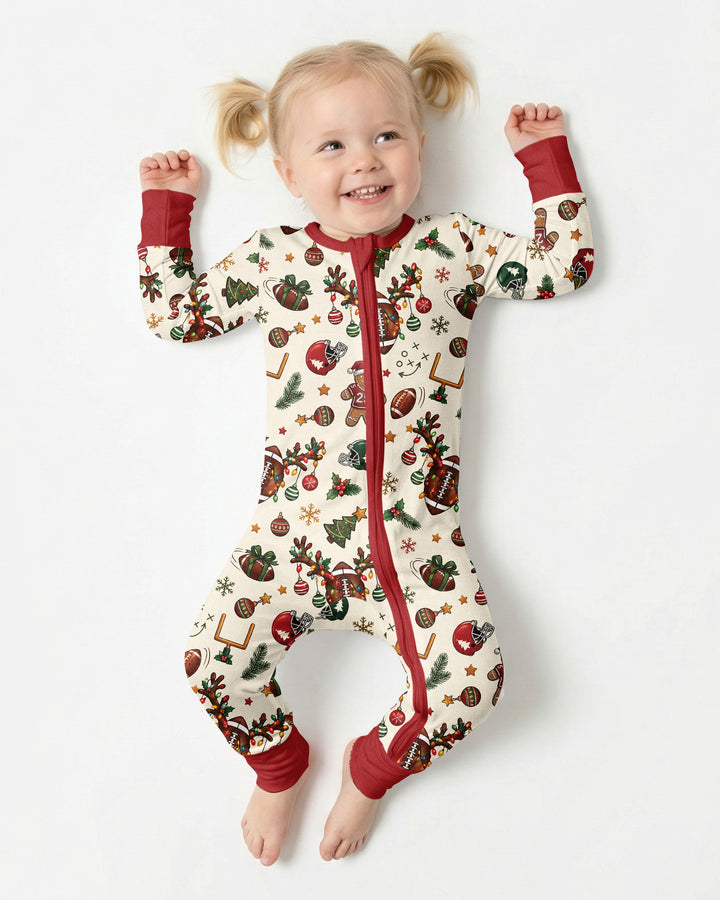 Football Christmas Merry Kickmas Bamboo Convertible Zippy