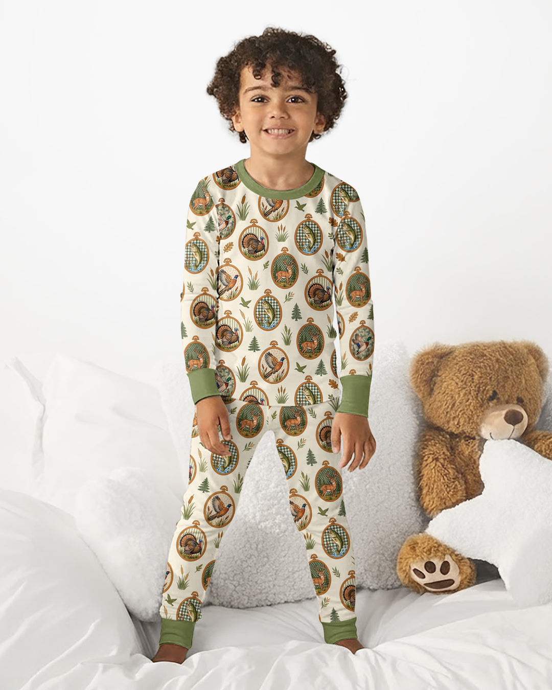 Hunting Season Family Matching Bamboo Two Piece Long Sleeve Pajama Set