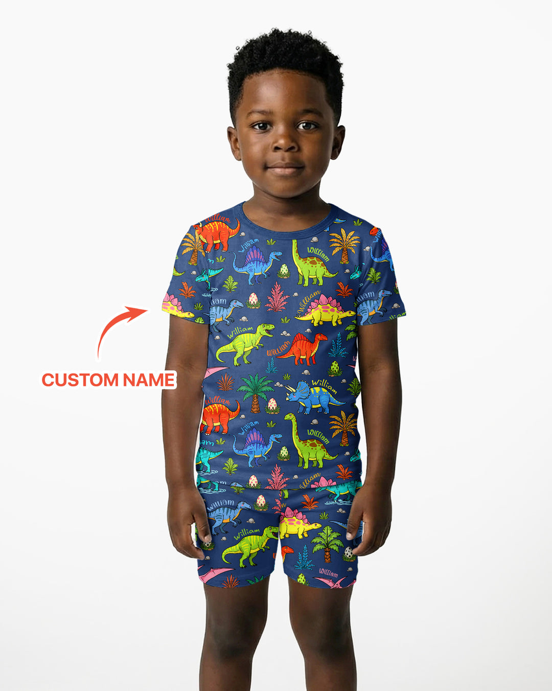 Zweiteiliges Pyjama-Set mit kurzen Ärmeln und Shorts im Sommer-Design