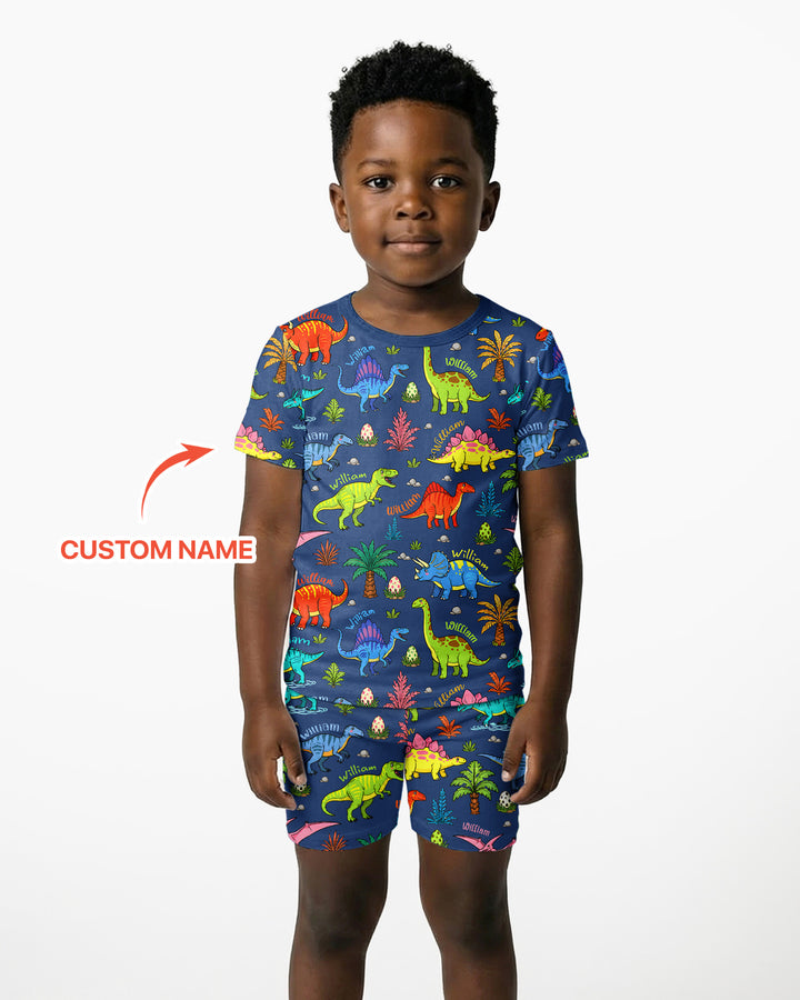 Zweiteiliges Pyjama-Set mit kurzen Ärmeln und Shorts im Sommer-Design