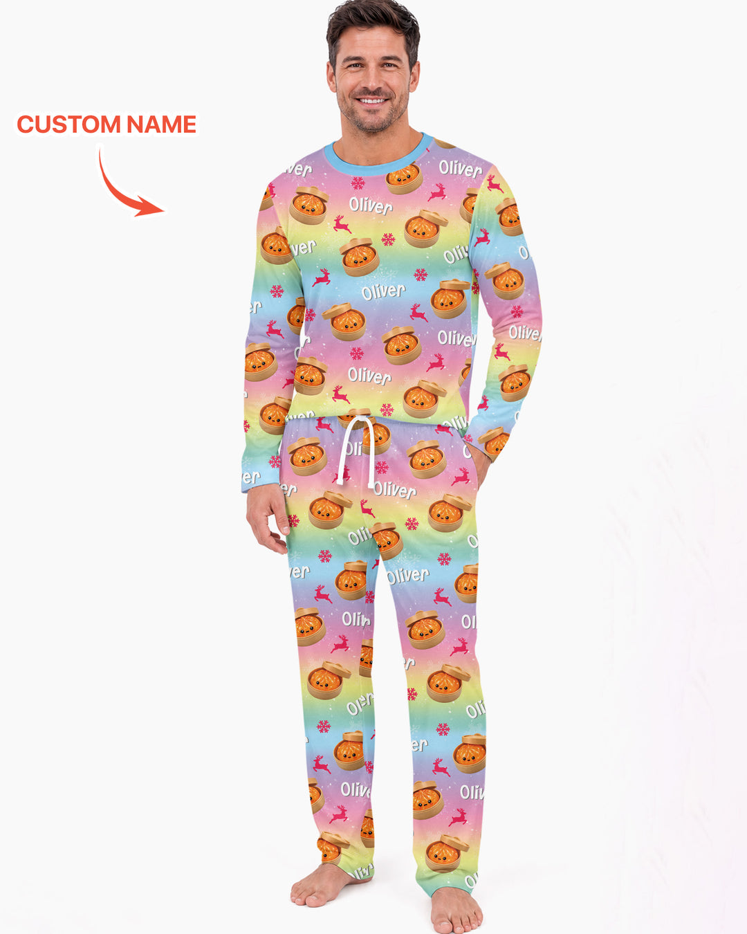 Christmas Cutie Dumpling Bamboo Men's Pajama Set