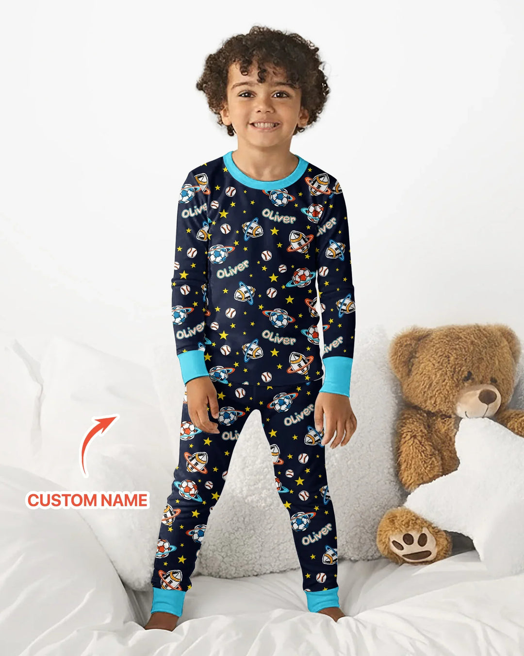 Zweiteiliges Langarm-Pyjama-Set mit Sommerfrüchten