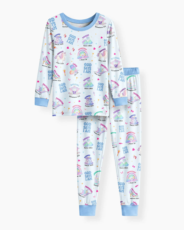 Zweiteiliges Langarm-Pyjama-Set mit Sommerfrüchten