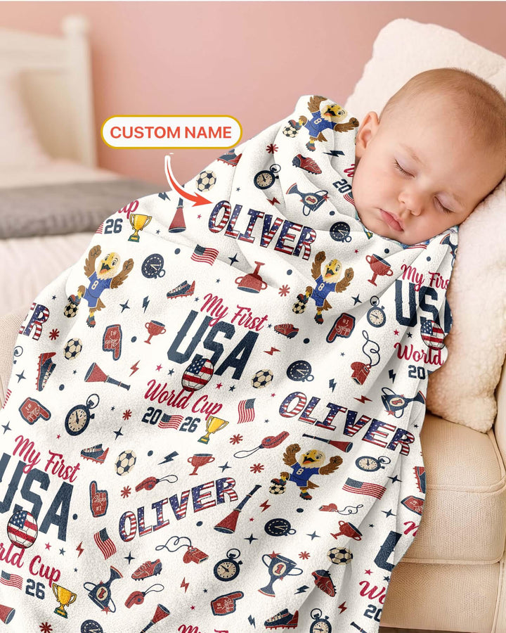 My First Soccer Cup 2026 Bamboo Blanket