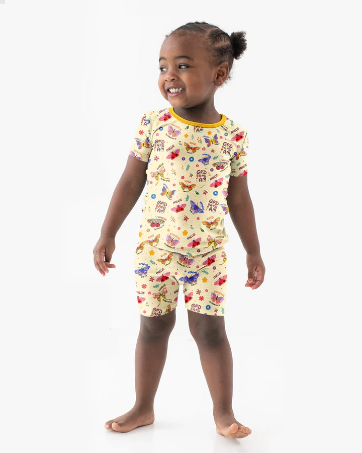 Zweiteiliges Pyjama-Set mit kurzen Ärmeln und Shorts im Sommer-Design