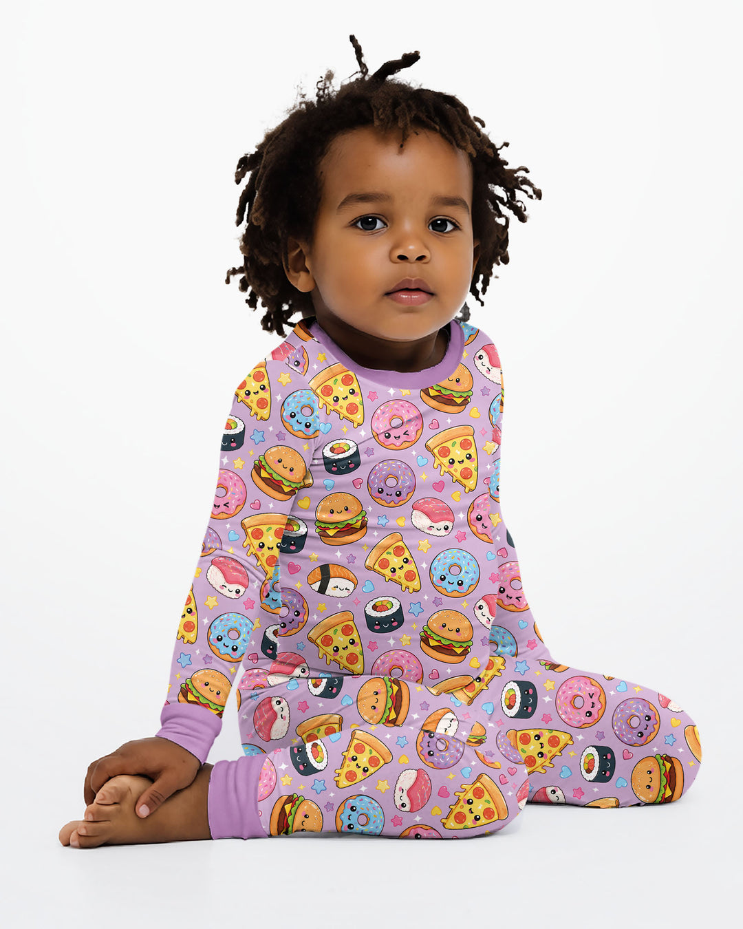 Zweiteiliges Langarm-Pyjama-Set mit Sommerfrüchten
