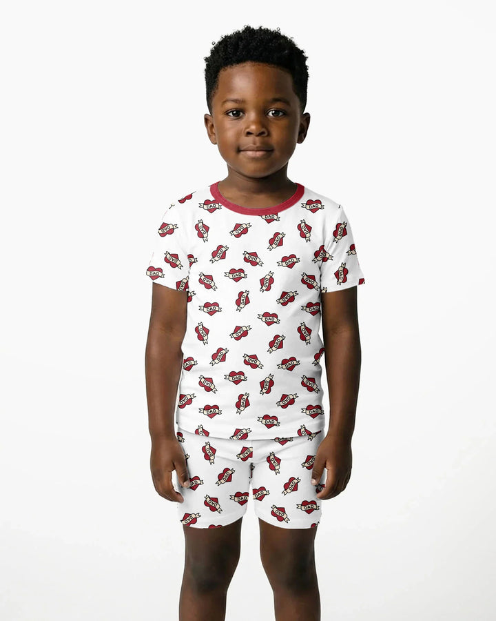 Template Zweiteiliges Pyjama-Set mit kurzen Ärmeln und Shorts