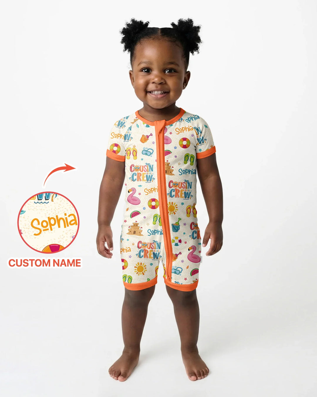 Custom Name Summer 2026 Cousin Crew Bamboo Shorty Zippy