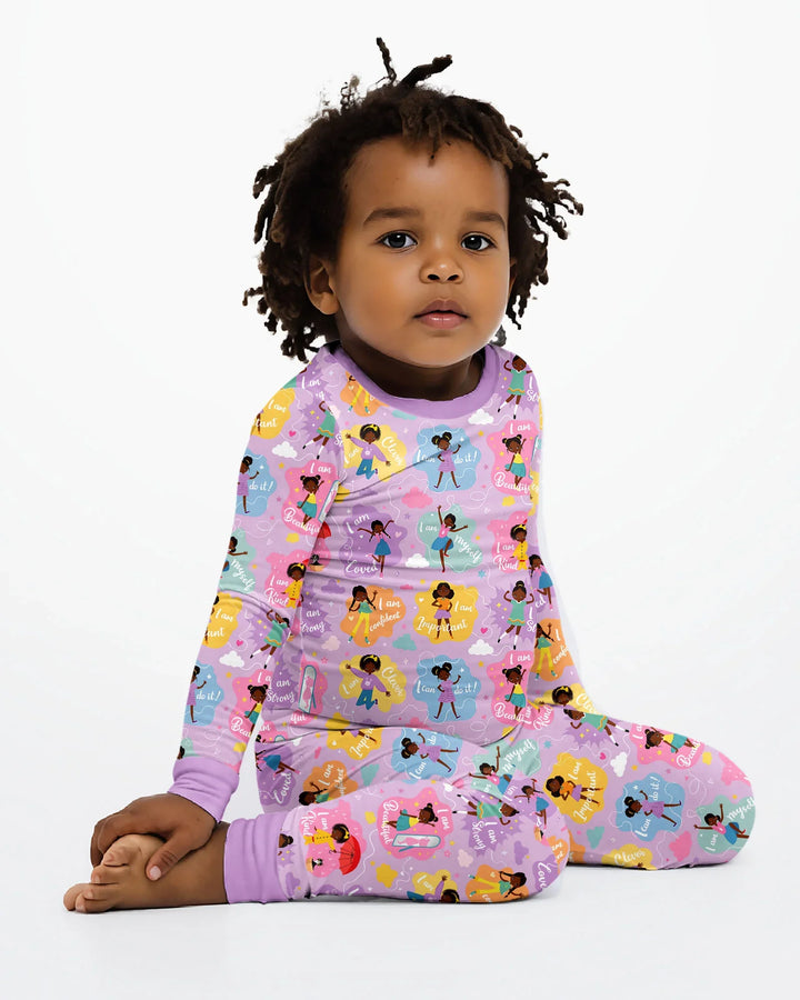 Zweiteiliges Langarm-Pyjama-Set mit Sommerfrüchten
