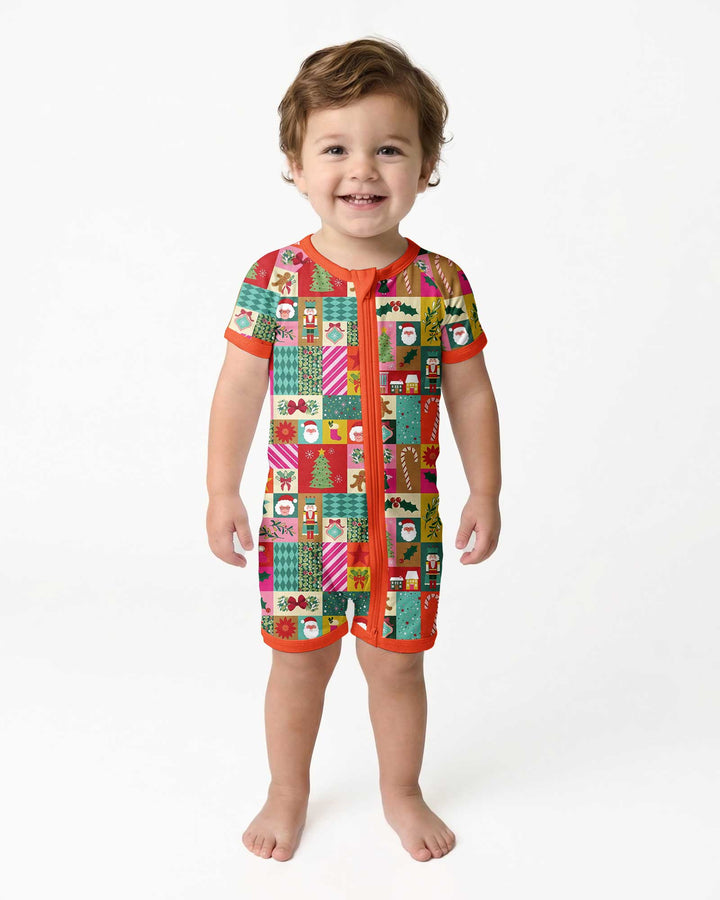 Maximalist Christmas Collage Bamboo Shorty Zippy