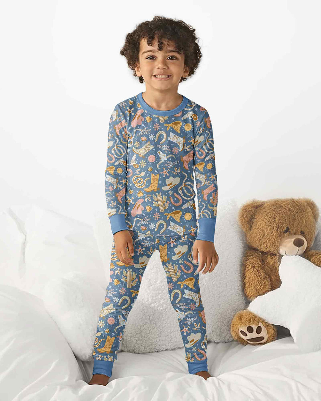 Zweiteiliges Langarm-Pyjama-Set mit Sommerfrüchten