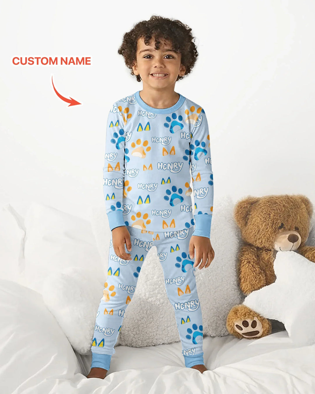 Zweiteiliges Langarm-Pyjama-Set mit Sommerfrüchten