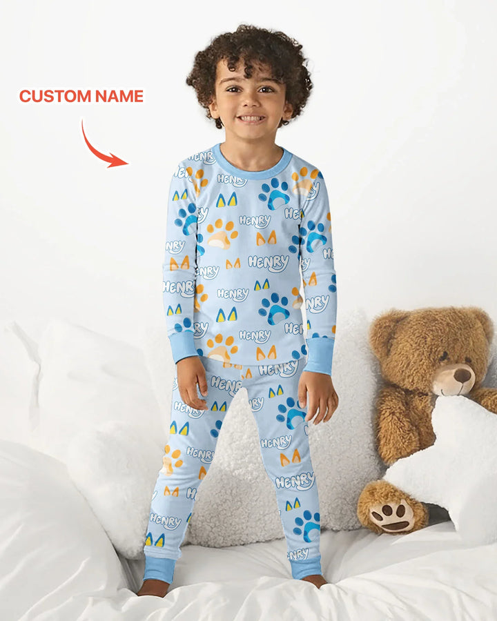 Zweiteiliges Langarm-Pyjama-Set mit Sommerfrüchten