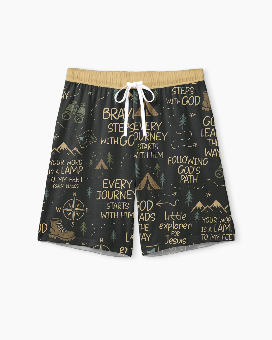 Little Explorer God Leads The Way Bamboo Men Short Sleeve Short Pajama Set