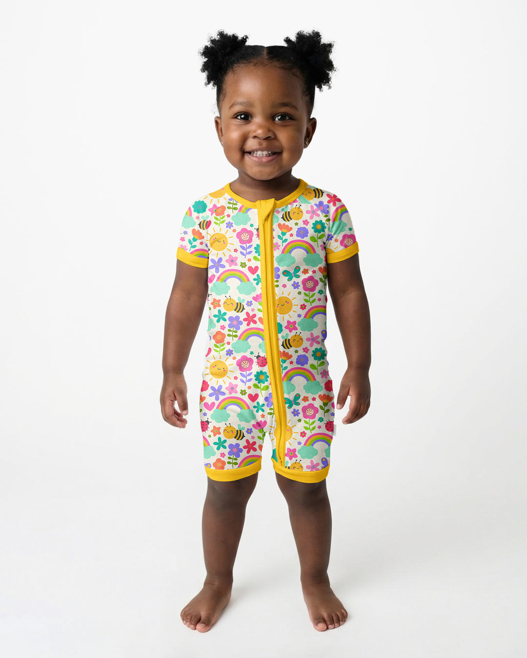 Summer Sunshine Bamboo Shorty Zippered Romper