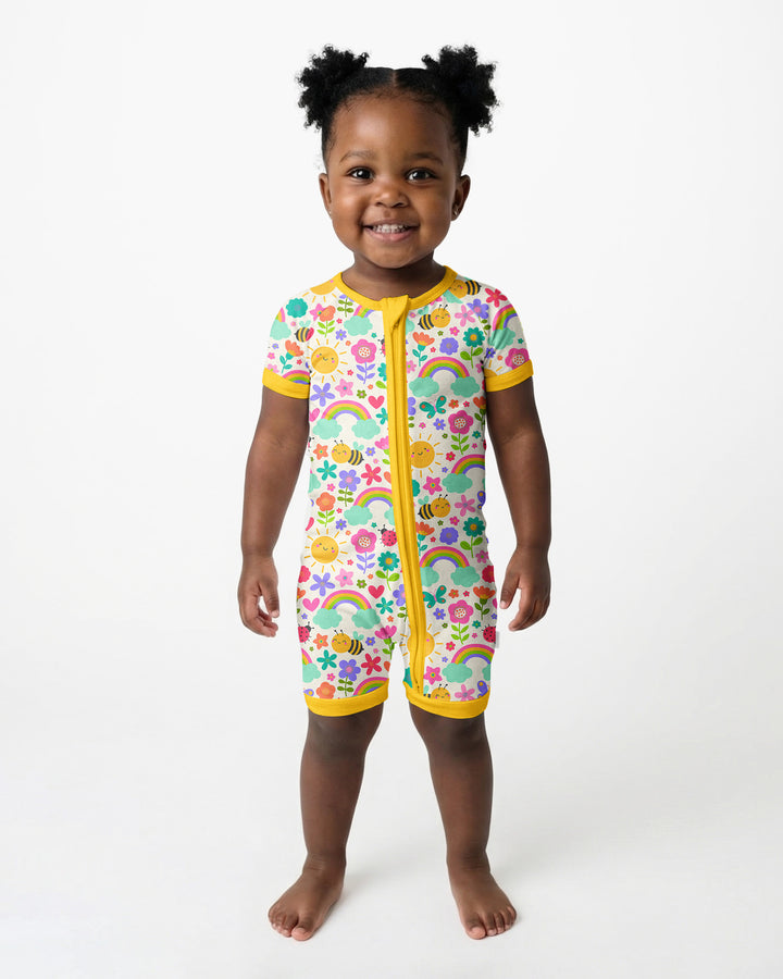 Summer Sunshine Bamboo Shorty Zippered Romper