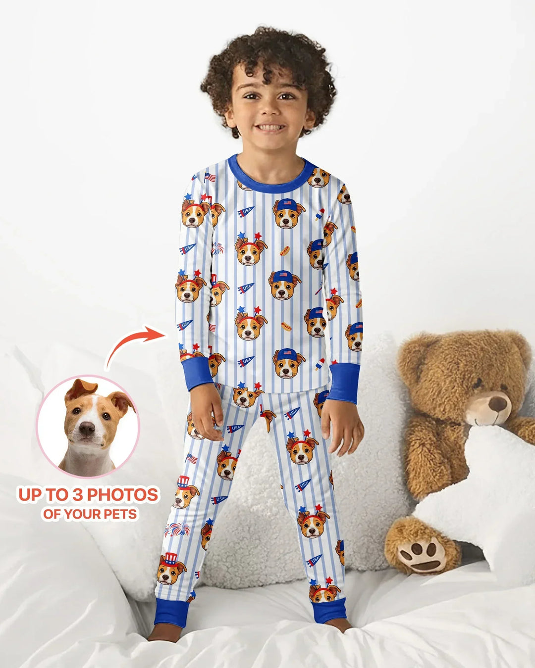 Zweiteiliges Langarm-Pyjama-Set mit Sommerfrüchten