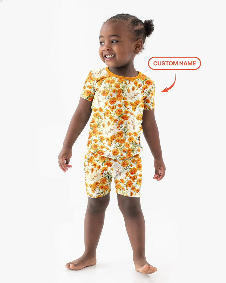 Zweiteiliges Pyjama-Set mit kurzen Ärmeln und Shorts im Sommer-Design