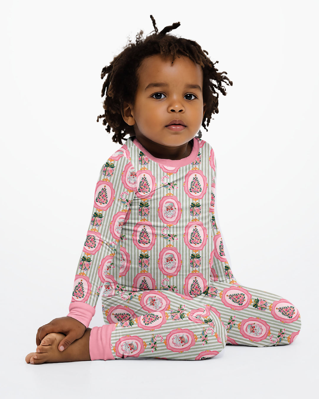 Vintage Christmas Keepsake  Bamboo Two Piece Long Sleeve Pajama Set
