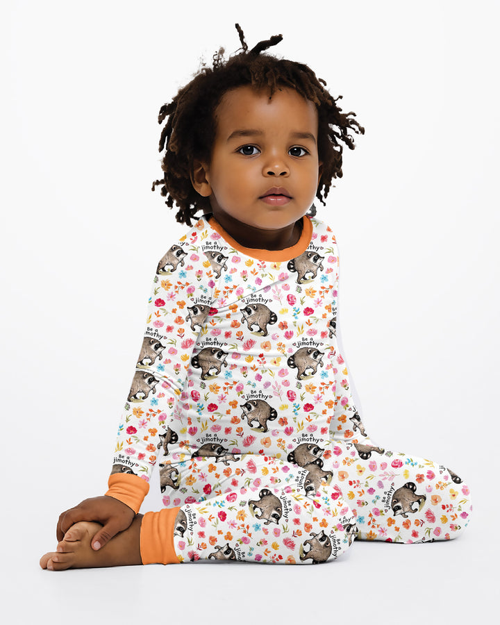 Zweiteiliges Langarm-Pyjama-Set mit Sommerfrüchten