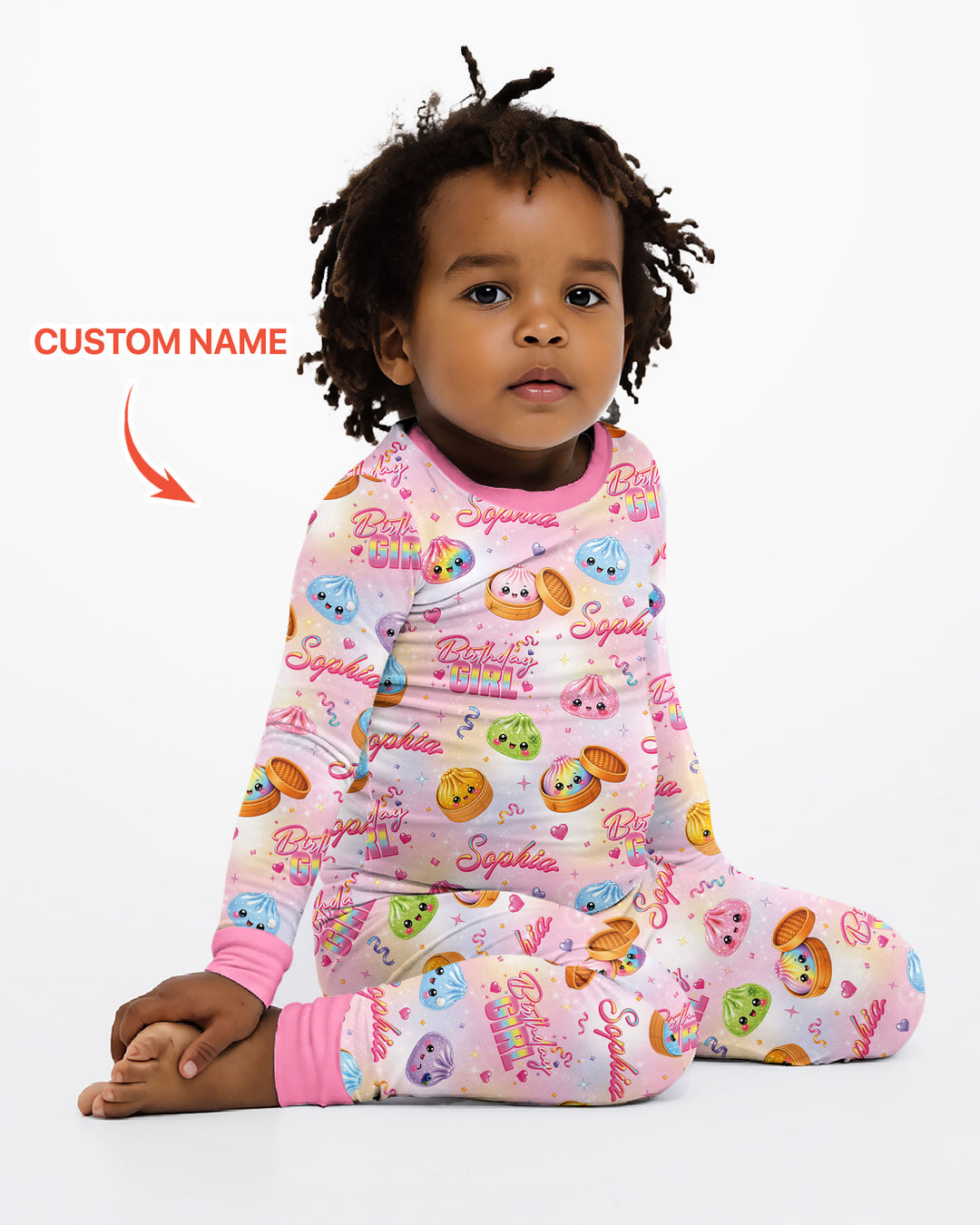Zweiteiliges Langarm-Pyjama-Set mit Sommerfrüchten