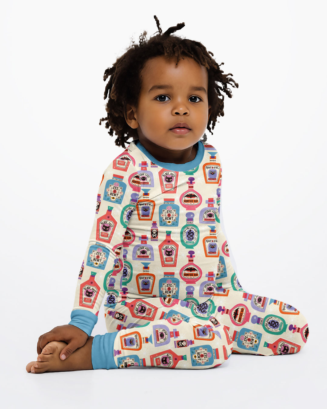 Retro Halloween Potions Bamboo Two Piece Long Sleeve Pajama Set