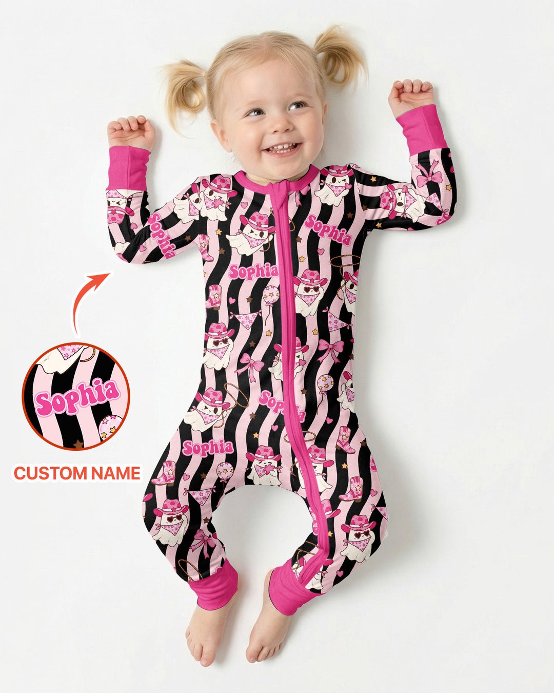 Pink Cowgirl Ghost Halloween Bamboo Convertible Zippy