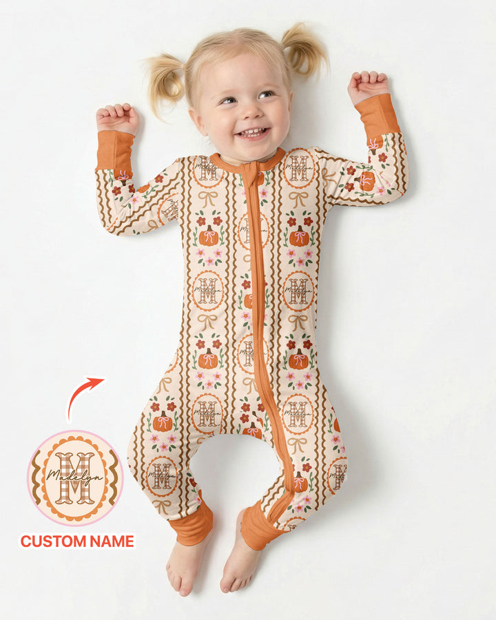 Custom Name Pumpkin Cottage Bamboo Convertible Zippy