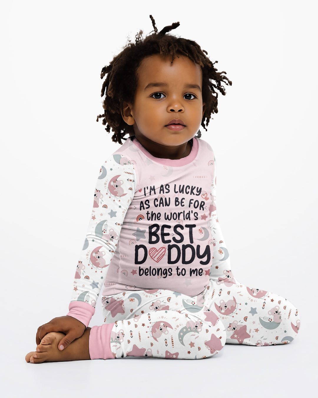 The World's Best Daddy Belongs To Me Bamboo Two Piece Long Sleeve Pajama Set