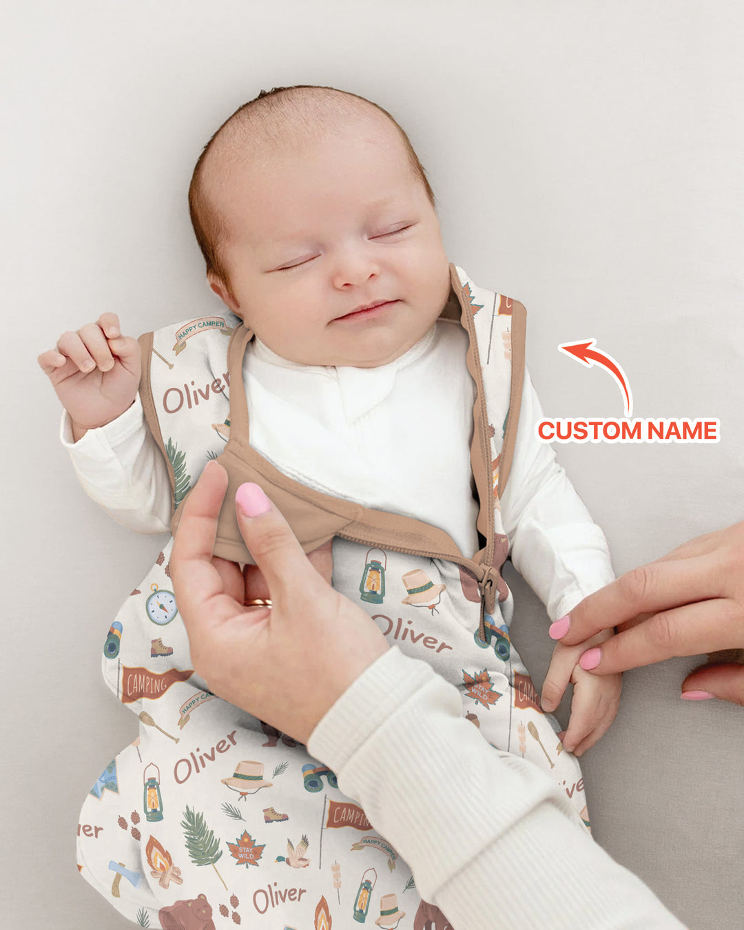 Custom Name Adventure Outdoors Bamboo Sleep Bag