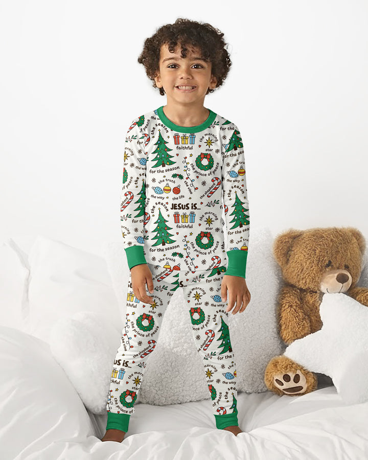 Christmas Jesus Is... Bamboo Two Piece Long Sleeve Pajama Set