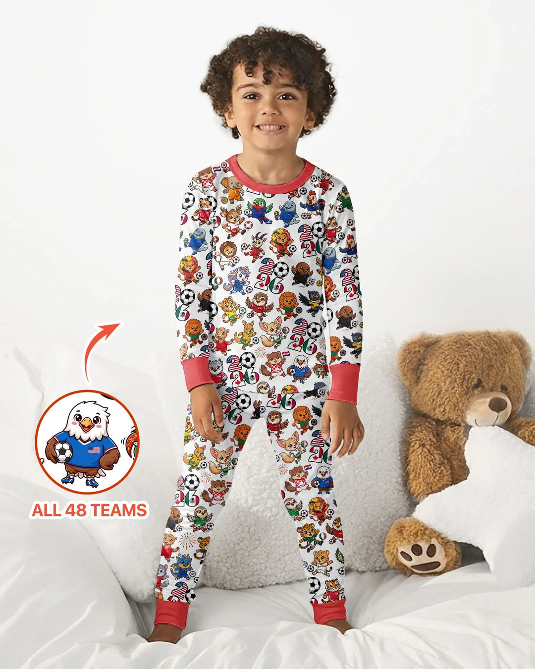 Zweiteiliges Langarm-Pyjama-Set mit Sommerfrüchten