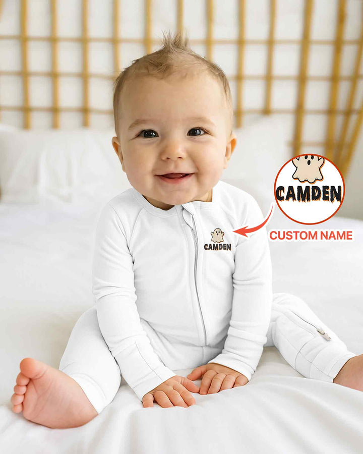 Personalized Ghost Halloween Baby Bamboo Convertible Zippy