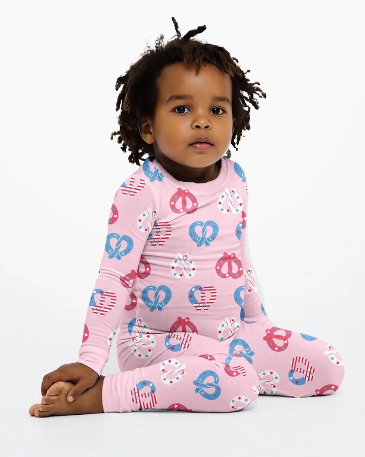 Zweiteiliges Langarm-Pyjama-Set mit Sommerfrüchten