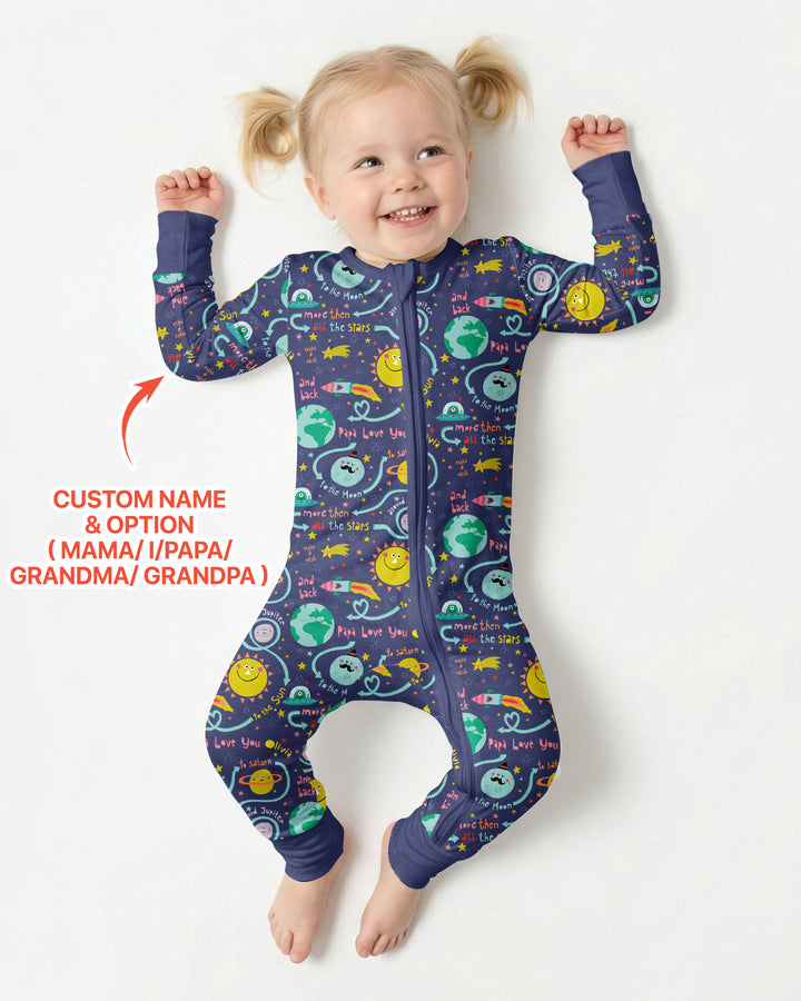 Love to the Moon and Back  Bamboo Convertible Zippy